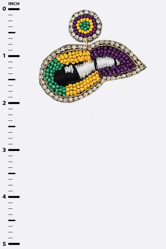 Mardi Gras Color Lips Iconic Earrings