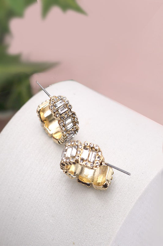 Rhinestone Classic Hoop Earrings