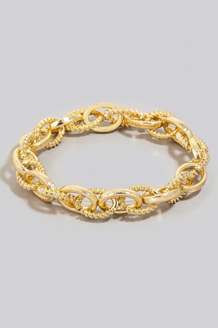 Metallic Oval Chain Bracelet