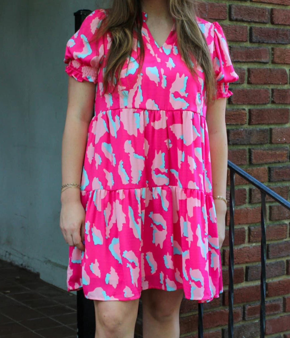 Pink Animal Print Dress