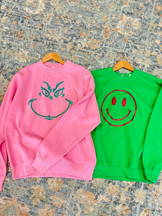 Green  Smiley Sweater