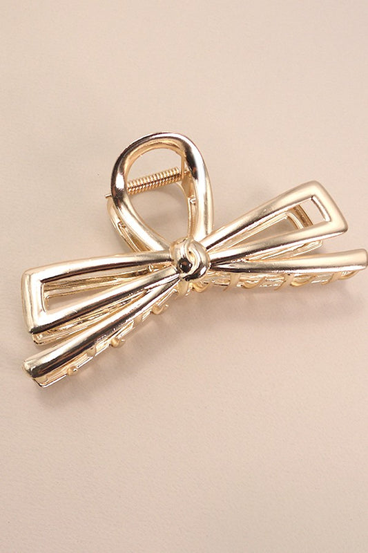 Jumbo Metallic Bow Claw Clip