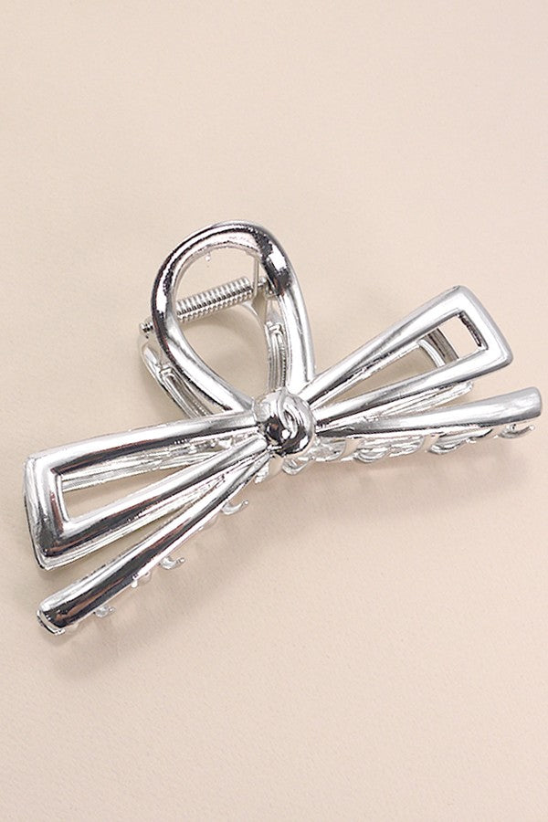 Jumbo Metallic Bow Claw Clip