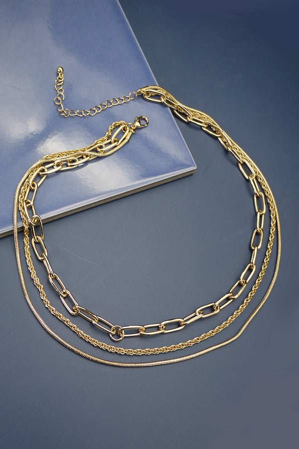 Multi-layered Chain Link Necklace